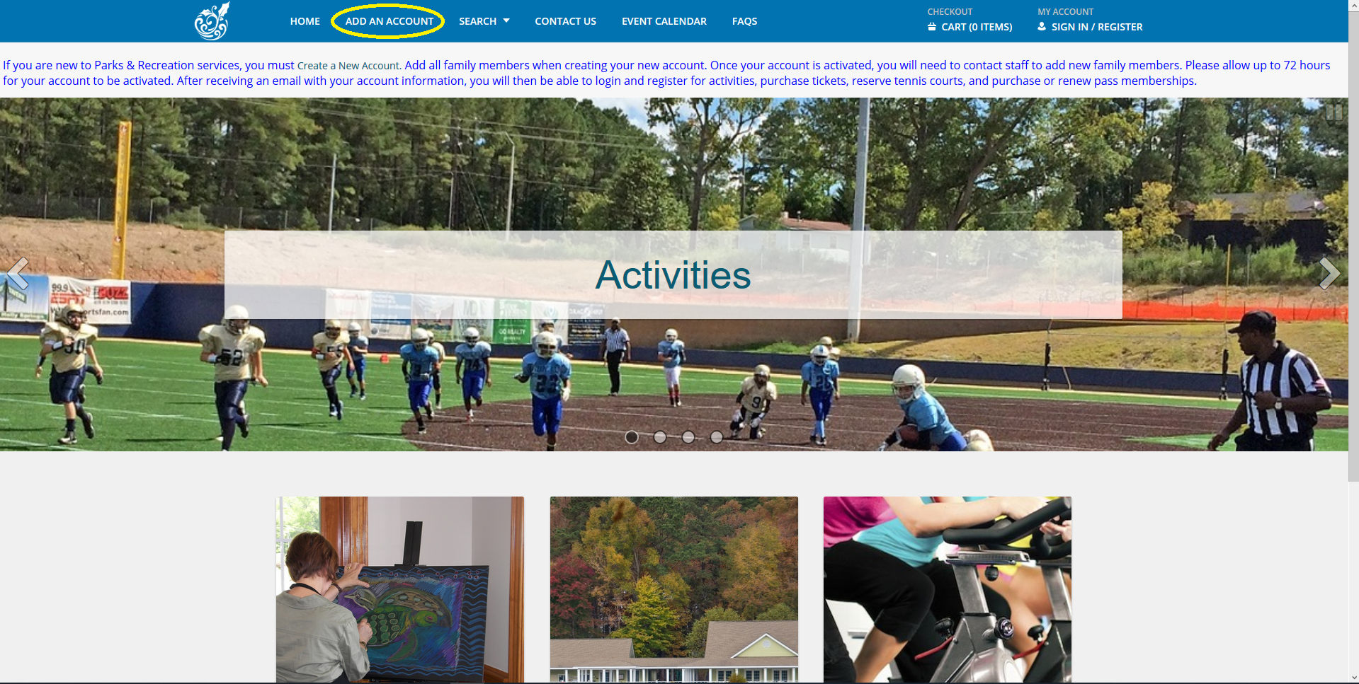 2. WebTrac Splash Page_Add An Account