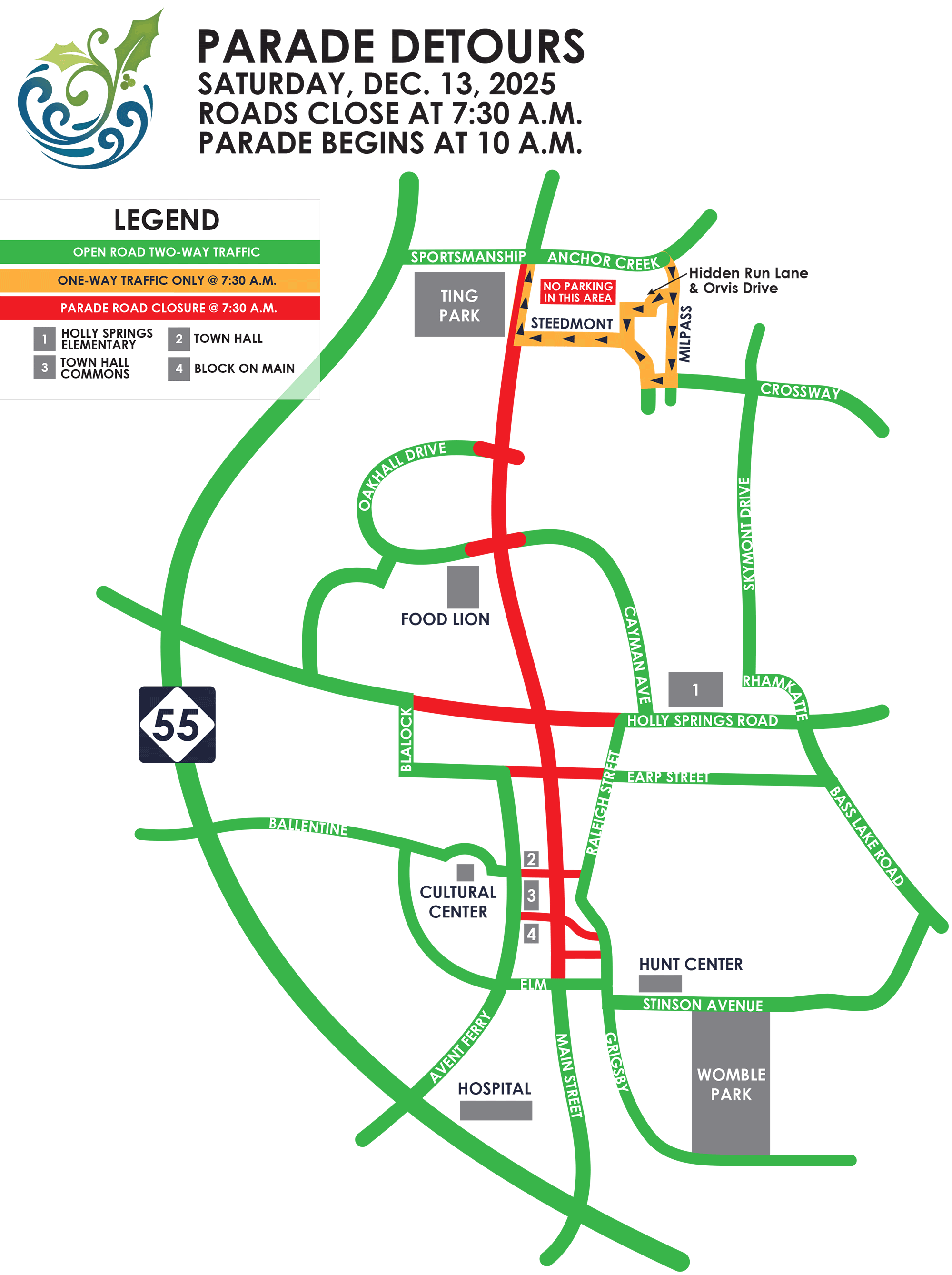 Parade Detour Map